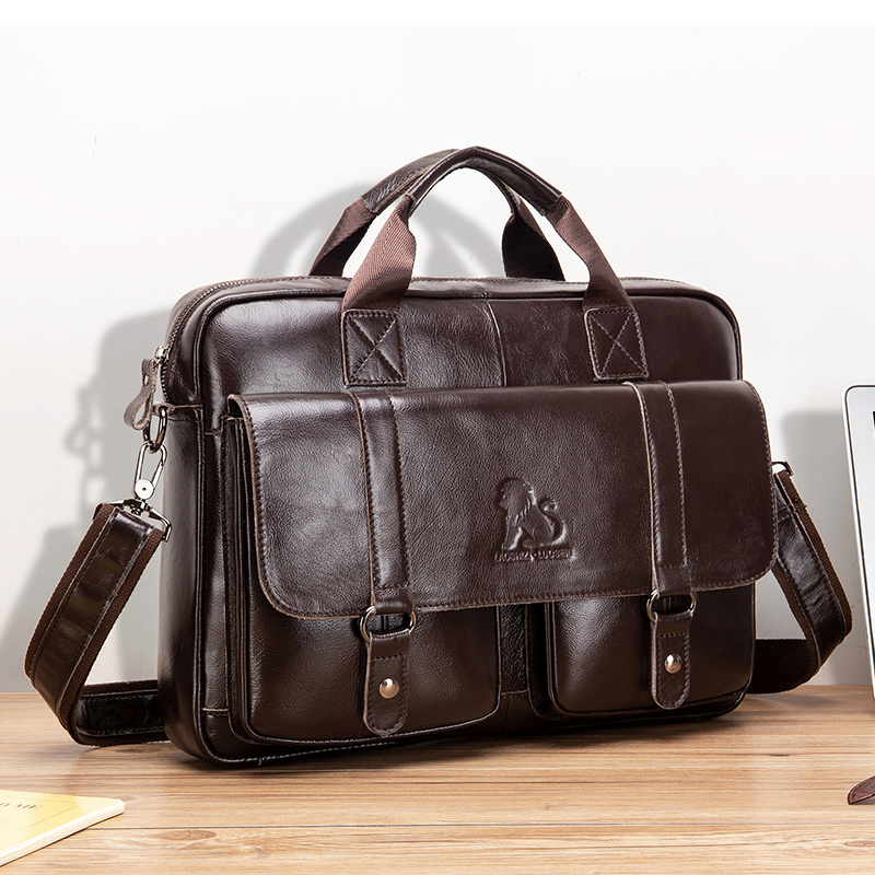 Laptop Bag Leather 15 - Pasta Executiva Masculina de Couro Genuíno