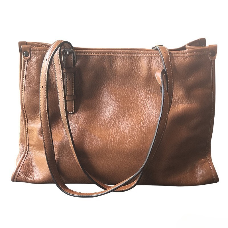 Quiet Luxury Bags Tote - Bolsa Tote de Couro Genuíno para