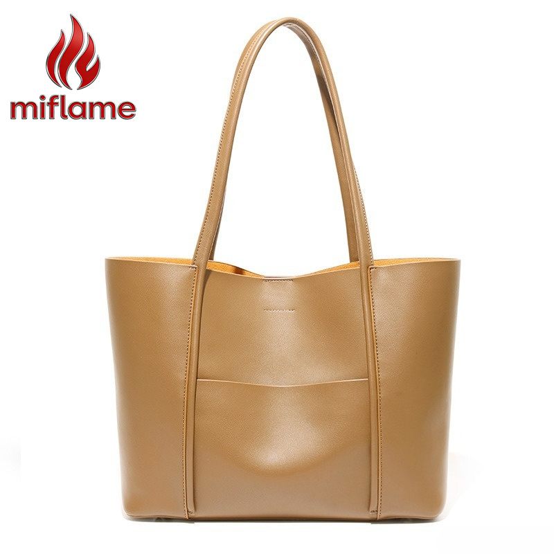 Quiet Luxury Bags Tote - Bolsa Tote de Couro Genuíno para