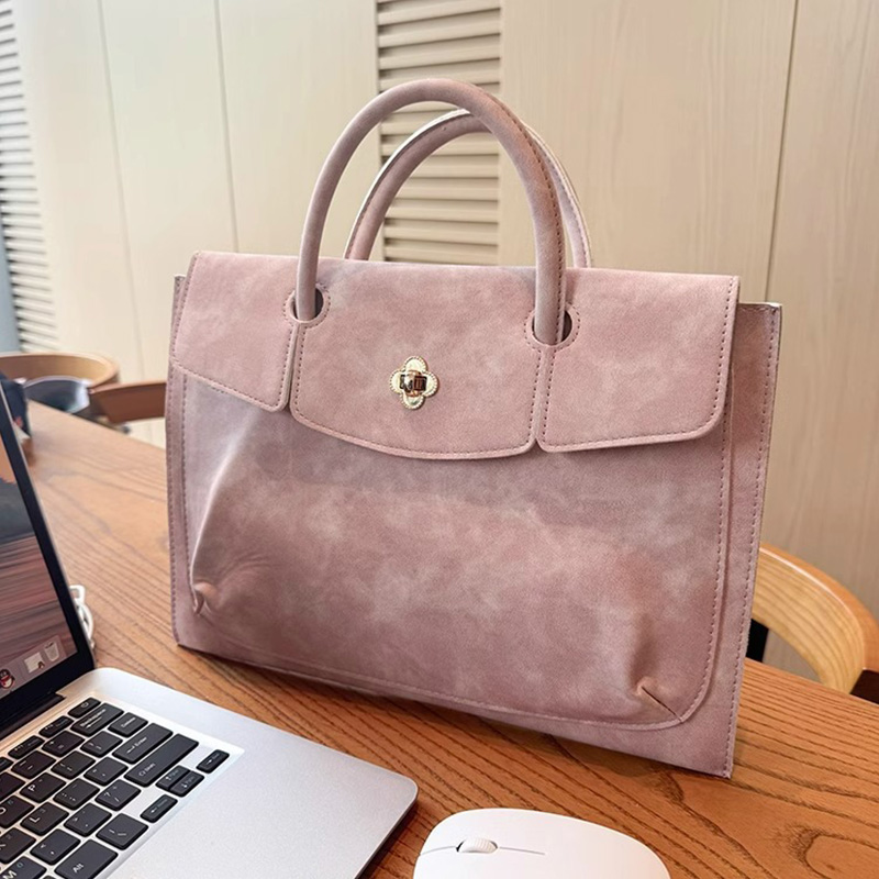 Laptop Bag Leather 15 - Bolsa Tote Elegante Rosa em Couro