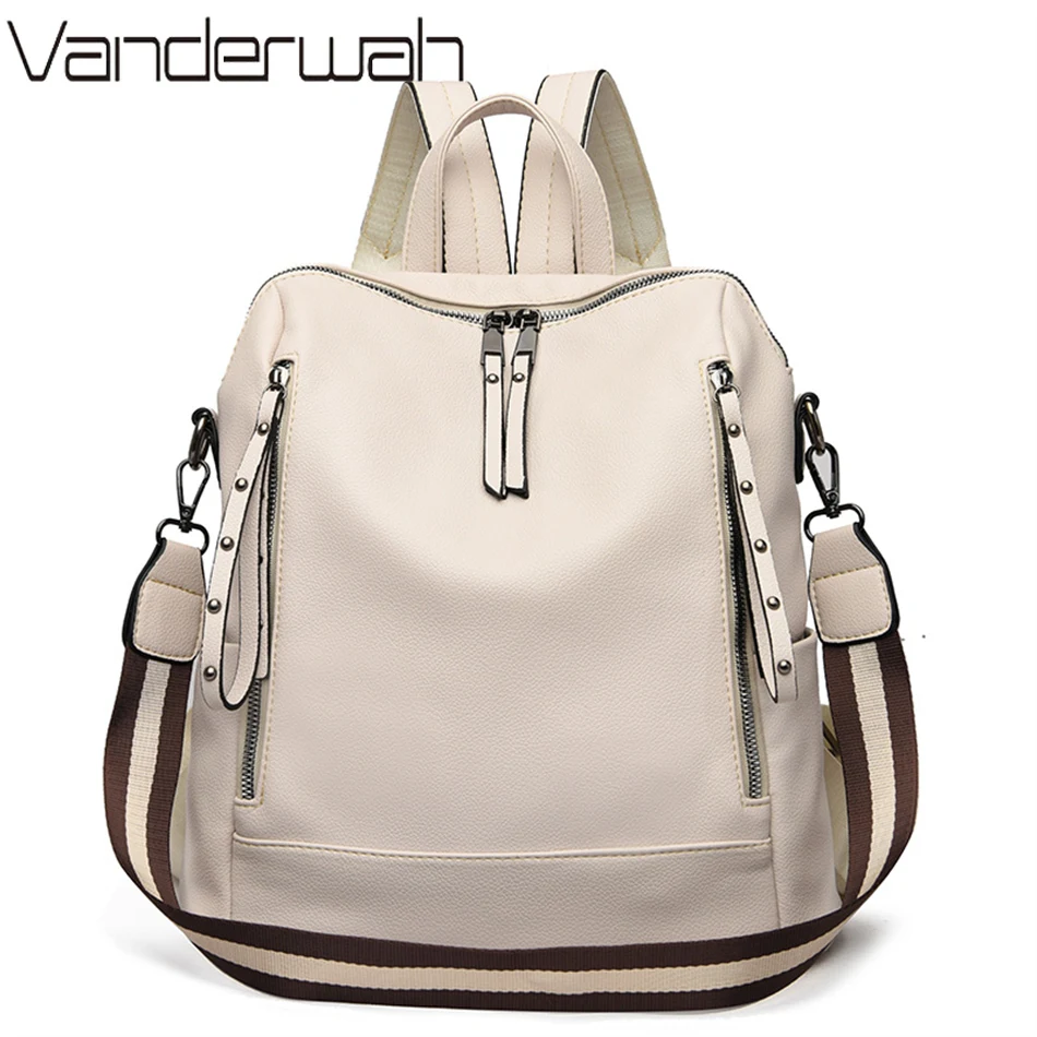 Luxury Bags For School - Mochilas multifuncionais de couro macio para