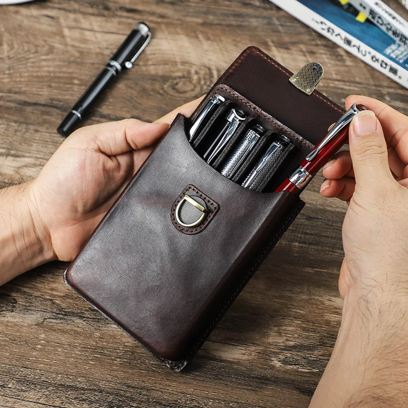 Luxury Bags For School - Luxo couro genuíno artesanal caneta fonte