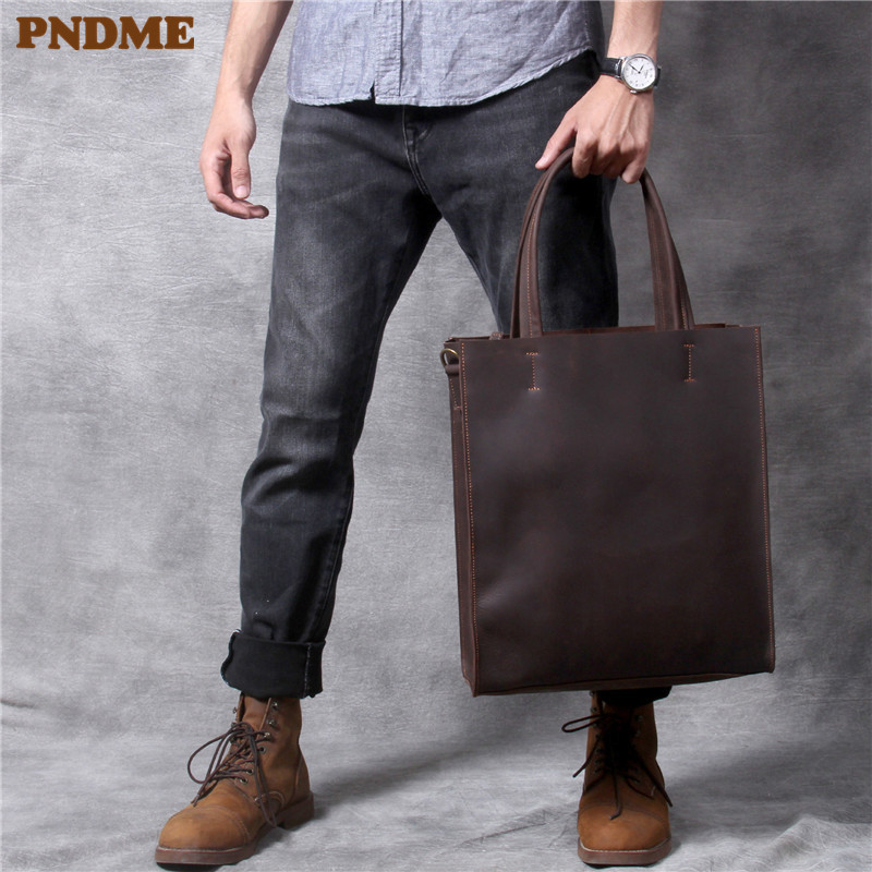 Vintage couro genuíno dos home - Luxury Bags For School avaliação e preço