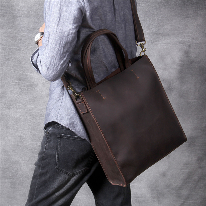 Vintage couro genuíno dos home - Luxury Bags For School avaliação e preço