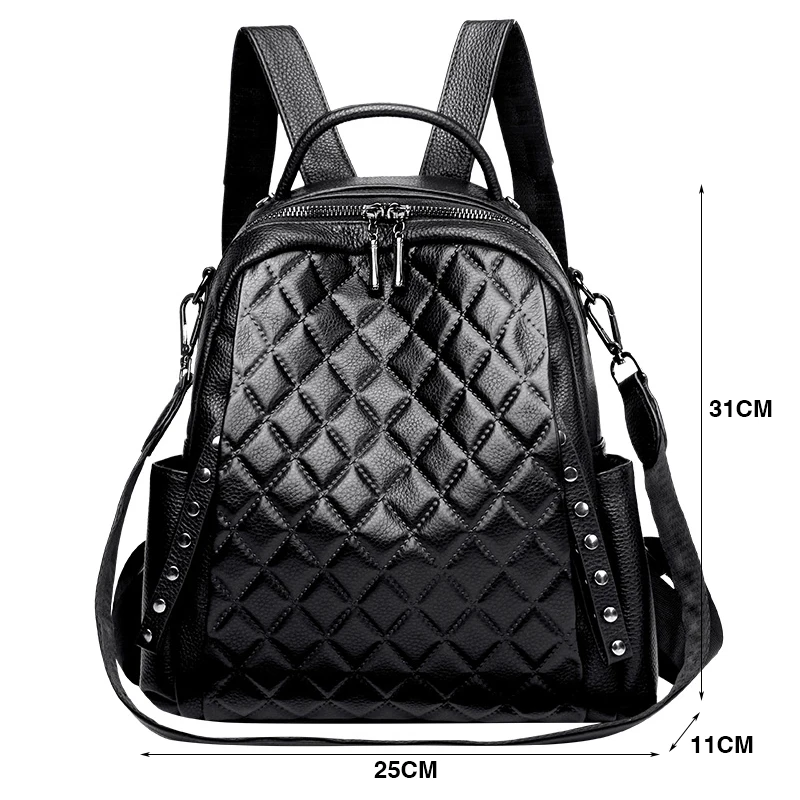 Genuíno couro mochila feminina - Luxury Bags For School avaliação e preço