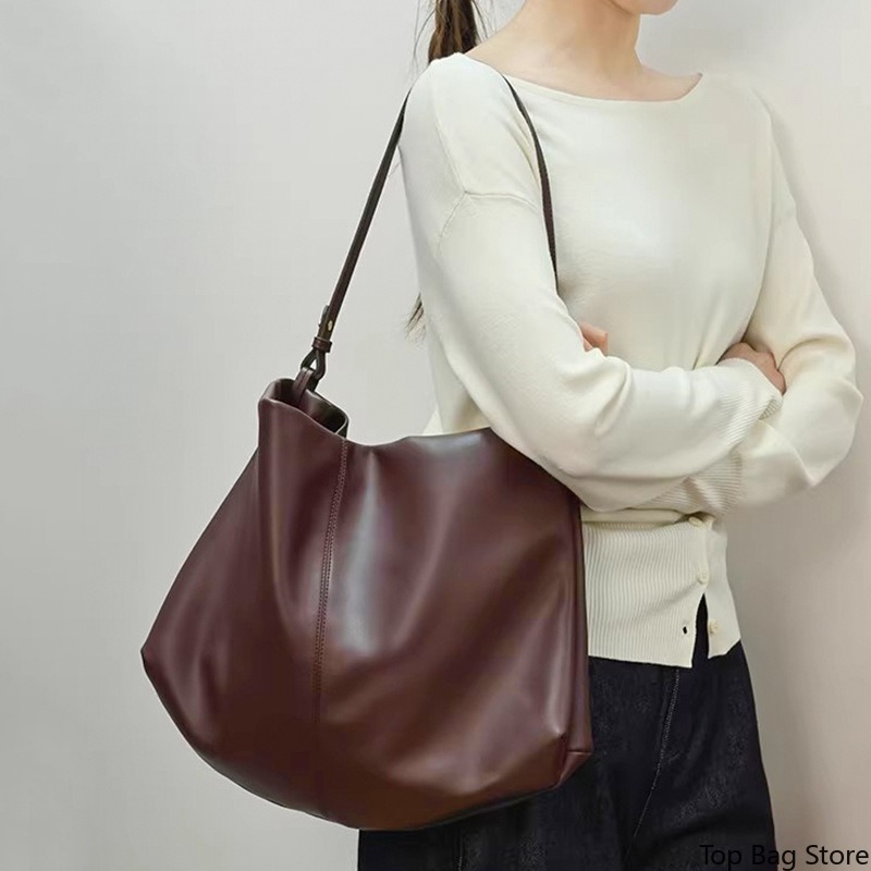 Bolsa de Ombro em Couro Genuín - Quiet Luxury Bags Tote avaliação e preço