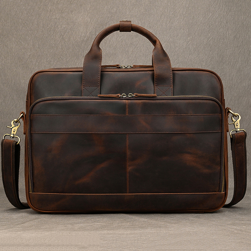 Crazy horse couro genuíno dos  - Laptop Bag Leather 15 avaliação e preço